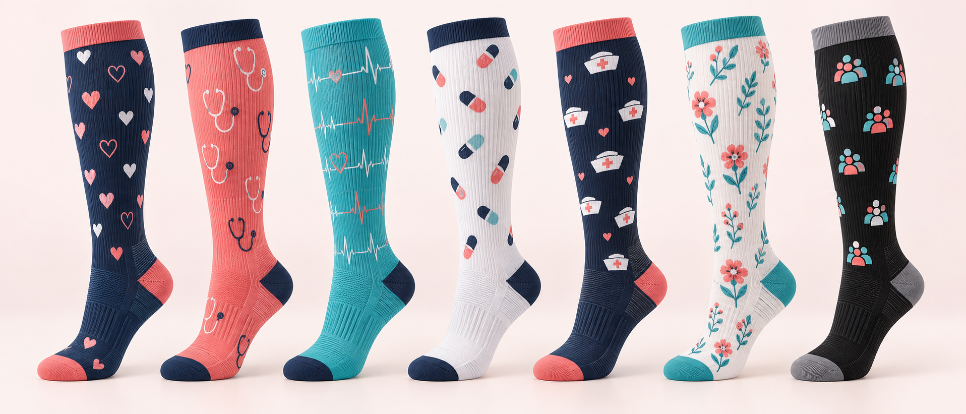 Nursing & Care Patterns knee-high graduated compression socks